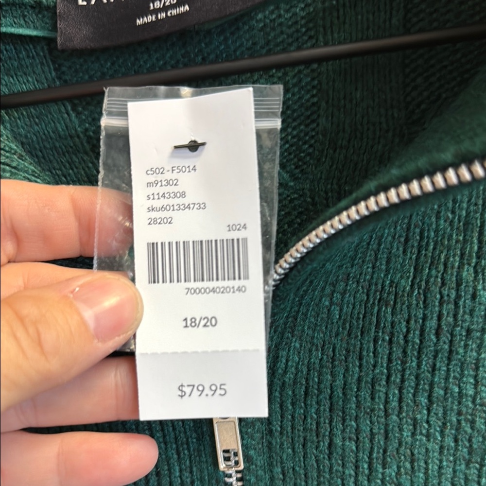 Lane Bryant Green Half-Zip Sweater - Picture 3 of 6